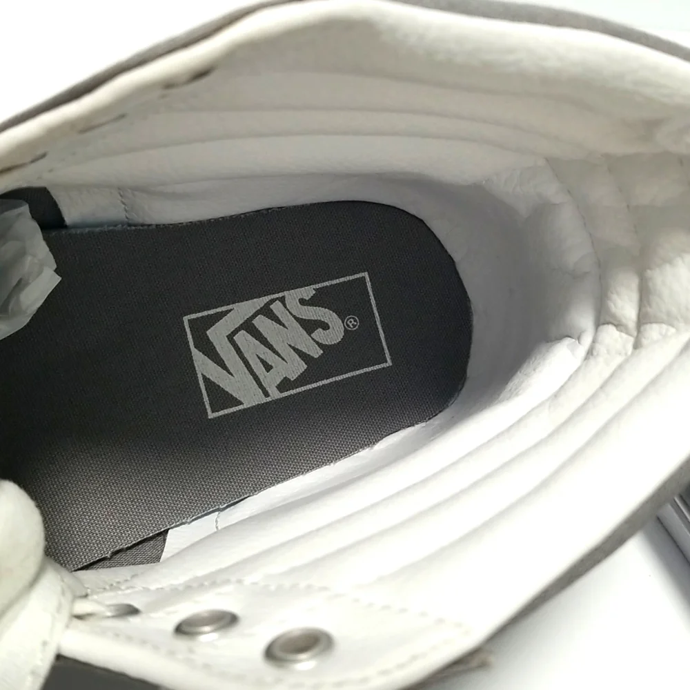 VANS Men's Skateboard Shoe, High Top Grey Canvas Size 10  Off the Wall - Picture 12 of 14